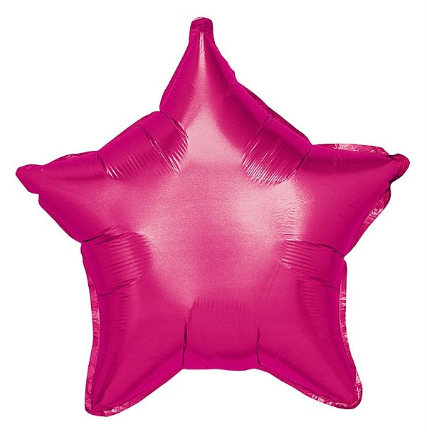 Balão Metalizado Estrela Fucsia 18" / 45 cm