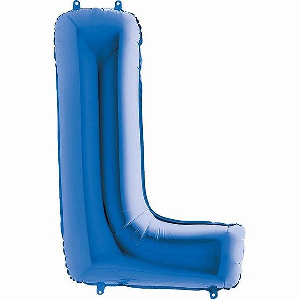 Balão Metalizado Letra L Azul 40'' / 101cm