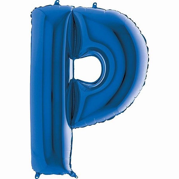 Balão Metalizado Letra P Azul 40'' / 101cm