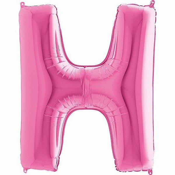 Balão Metalizado Letra H Pink 40'' / 101cm