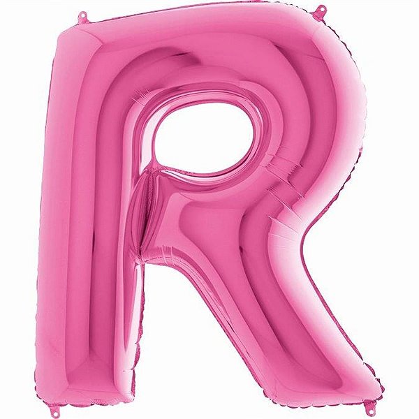 Balão Metalizado Letra R Pink 40'' / 101cm