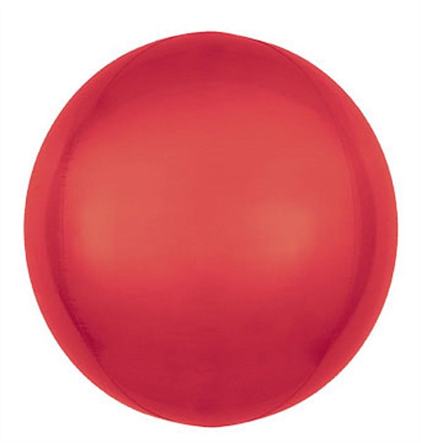 Balão Bolha Metal Vermelho 24'' / 60cm