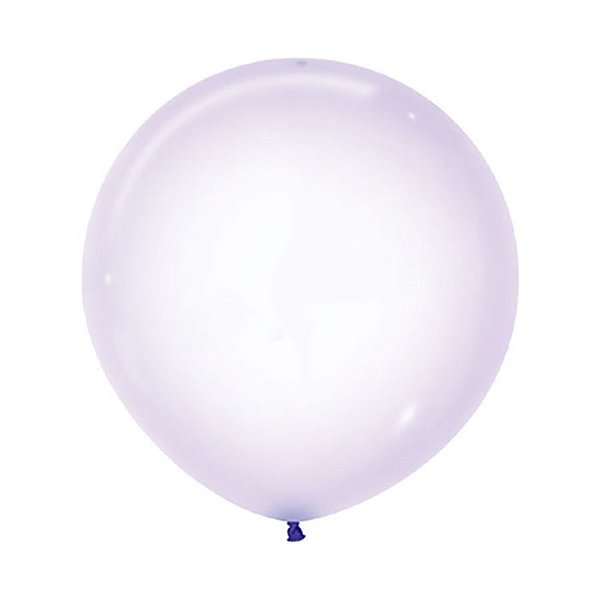 Balão Gigante Látex Cristal Pastel Lilás 24" / 60cm - 3 Un