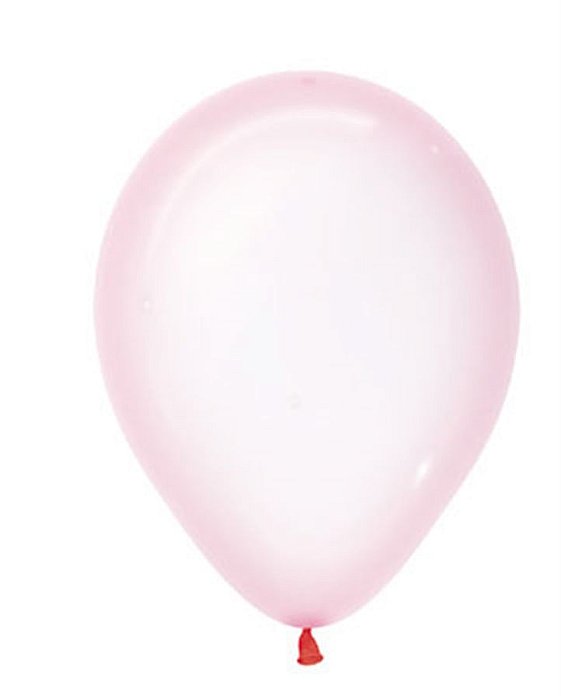 Balão Látex Cristal Pastel Rosa 12" / 30cm - 50 Un