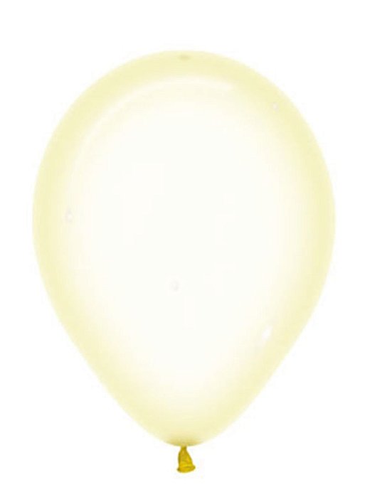 Balão Látex Cristal Pastel Amarelo 12" / 30cm - 50 Un