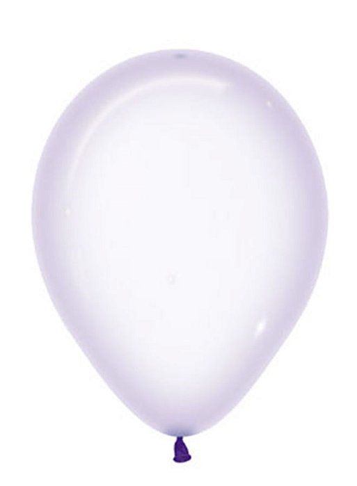 Balão Látex Cristal Pastel Lilás 12" / 30cm - 50 Un