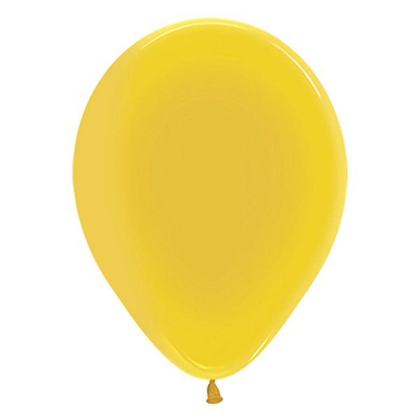 Balão Látex Cristal Amarelo 5" / 13cm - 50 Un
