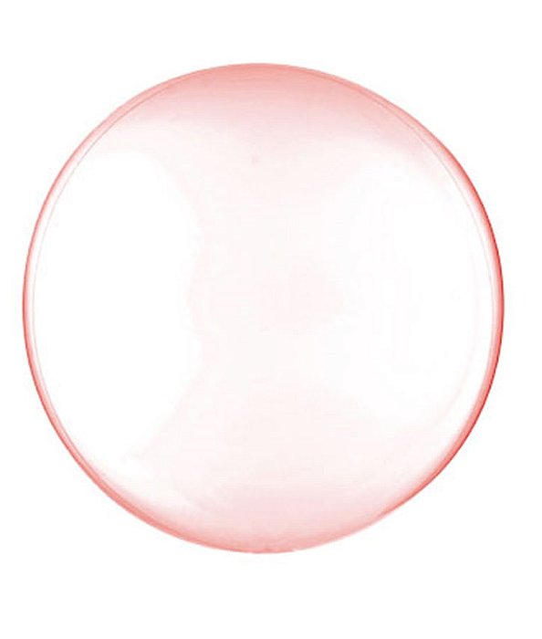 Balão Bolha Clear Vermelho 24'' / 60 cm