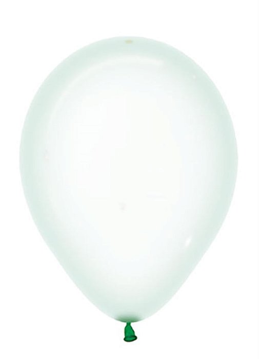 Balão Látex Cristal Pastel Verde 5" / 13cm - 50 Un