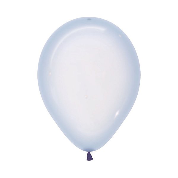 Balão Látex Cristal Pastel Azul 5" / 13cm - 50 Un