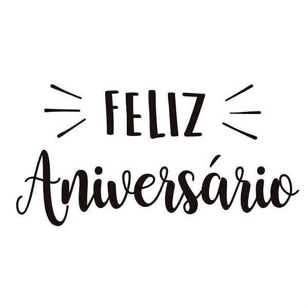 Lettering Transfer para Balão Feliz Aniversário Preto G 32X28 cm