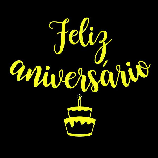 Lettering Transfer para Balão Feliz Aniversário Bolo Ouro G 32X28 cm