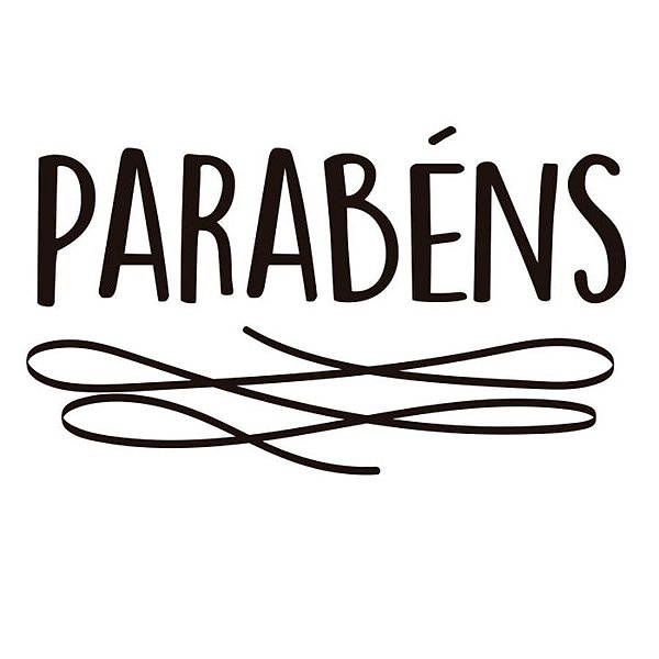 Lettering Transfer para Balão Parabéns Preto Parabéns 22X18 cm