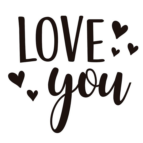 Lettering Transfer para Balão Love You Coraco G 32X28 cm
