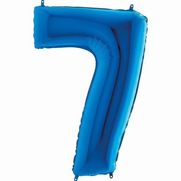 Balão Metalizado Número 7 Azul 40'' / 101cm