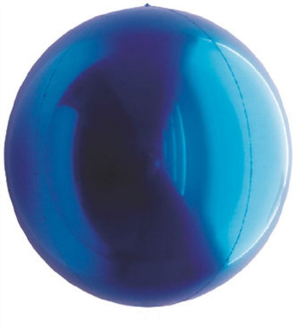 Balão Metalizado Redondo Esfera Azul 20'' / 50cm