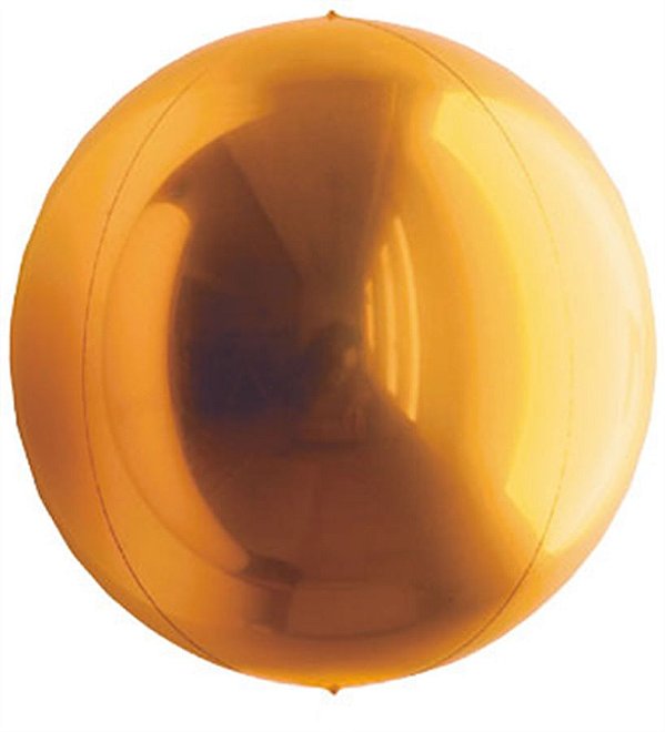 Balão Metalizado Redondo Esfera Ouro Profundo 20'' / 50cm
