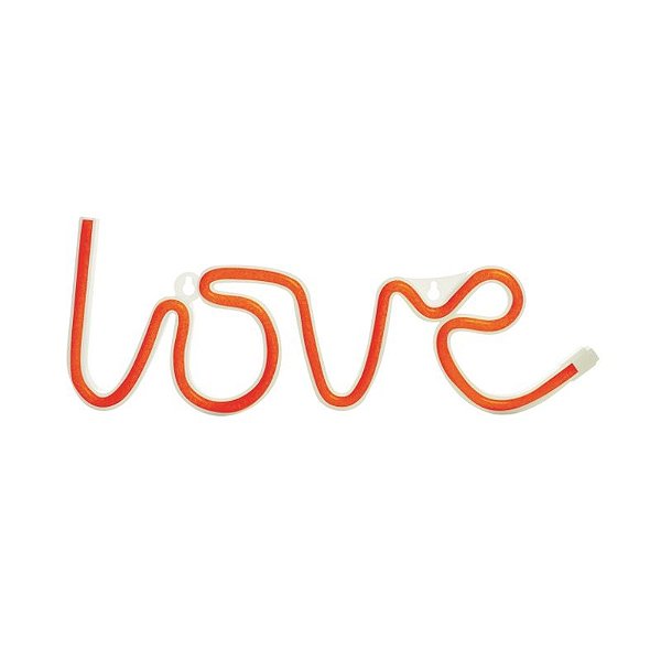 Silhueta de Led Love Vermelho 36,5x2x13,5