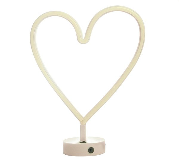 Silhueta de Led Coração Branco 29x10x30,5