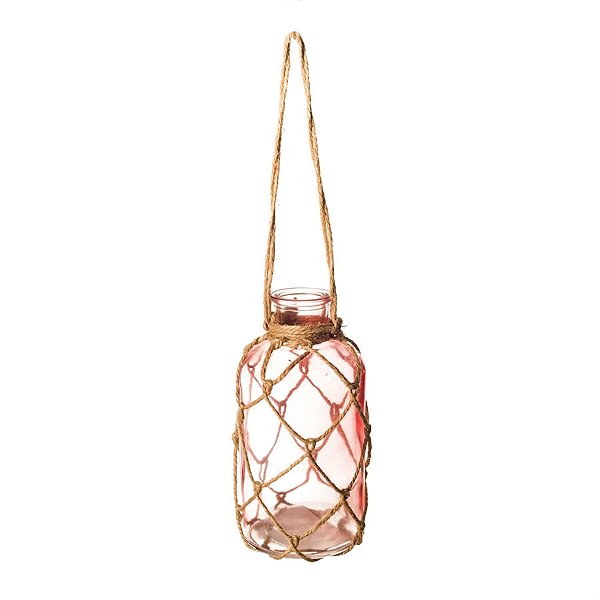 Vaso Decorativo de Vidro Aéreo Rosa 8x8x16,5