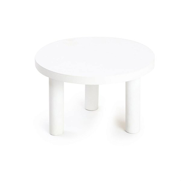 Banquinho de Madeira Branca Grande 26x26x17