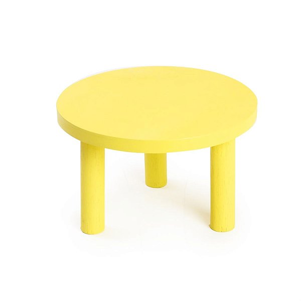 Banquinho de Madeira Amarelo 18x18x10