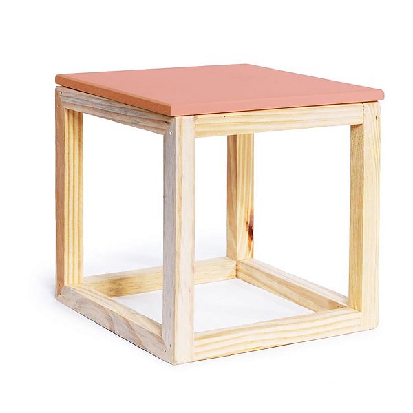 Cubo Vazado de Mesa Coral Médio 20x20x21