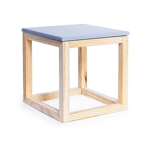 Cubo Vazado de Mesa Cinza Médio 20x20x21