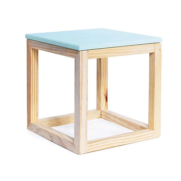 Cubo Vazado de Mesa Verde Água Médio 20x20x21