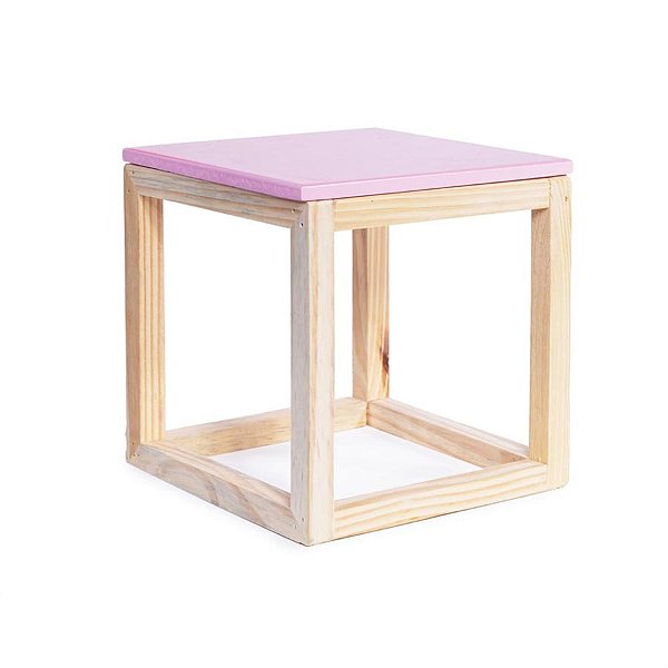 Cubo Vazado de Mesa Rosa Médio 20x20x21