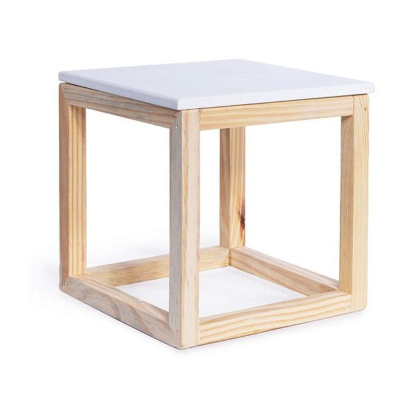 Cubo Vazado de Mesa Branca Médio 20x20x21