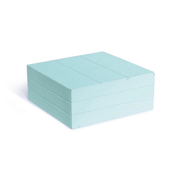 Suporte para Bolo - Suporte para Bolo - Caixa de Madeira Alta Verde Água 20x20x8