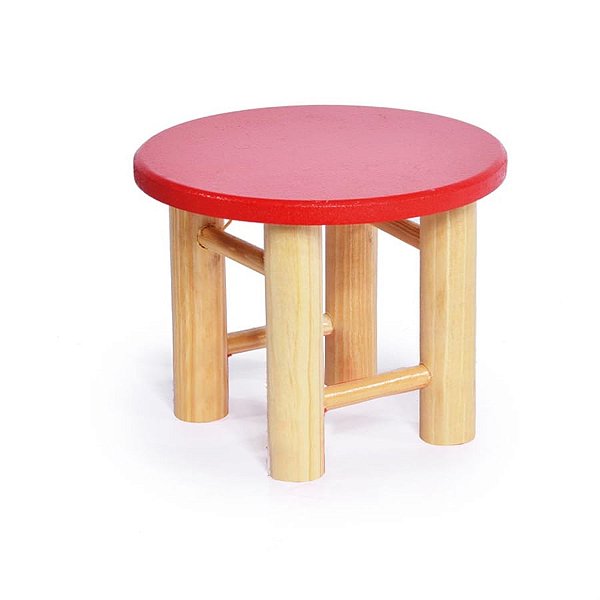 Banco Redondo Vermelho Médio 15x15x12