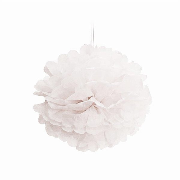 Pompom Branco 30 cm - 2 Peças