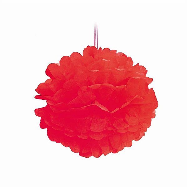 Pompom Vermelho 30 cm - 2 Peças