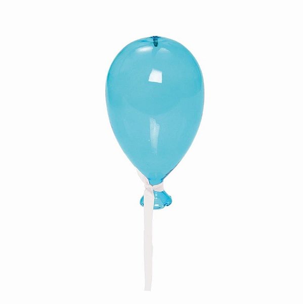 Balão de Vidro Transparente Azul 9x15