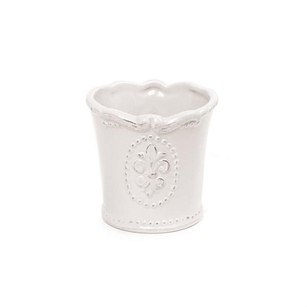 Vaso de Cerâmica Decorativo Branco Pequena 7,7x7,4