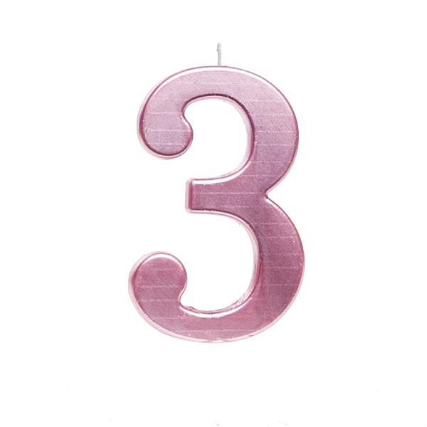 Cromus - Vela Grande n° 3 Metalizado Rosa - 1 unidade