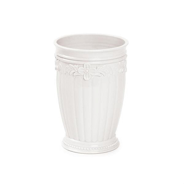Cachepot Floral Branco 8x8x11,8 - 1 Unidade