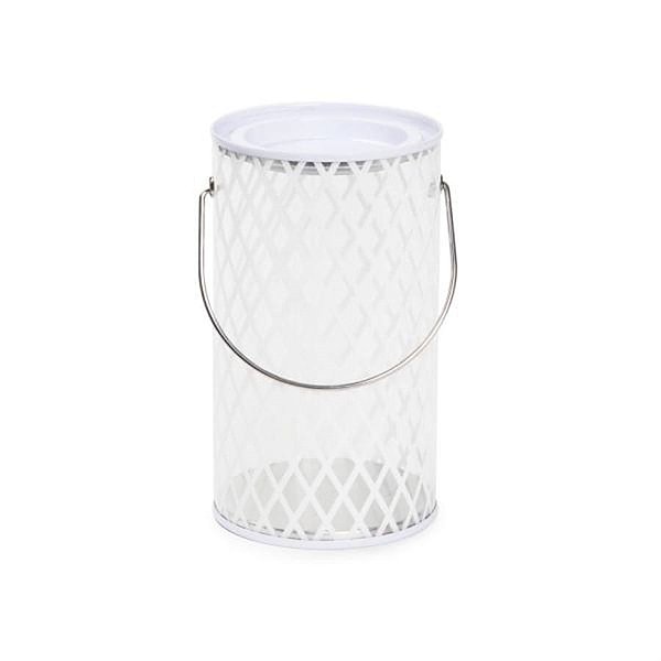 Lata Redonda com Tampa Alça Decorada Branca 7x12,5