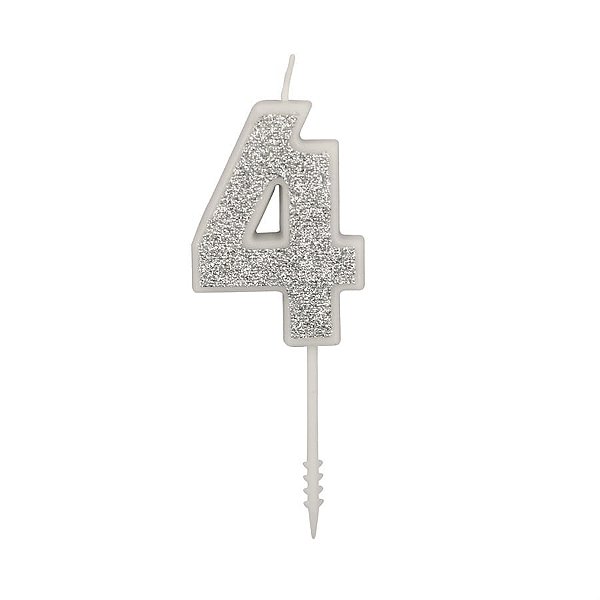 Vela n° 4 Puro Glitter Prata