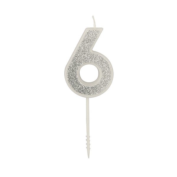Vela n° 6 Puro Glitter Prata