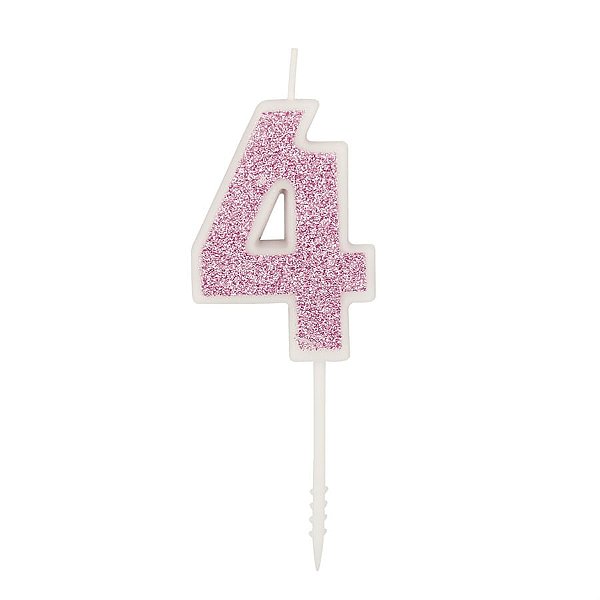 Vela n° 4 Puro Glitter Rosa