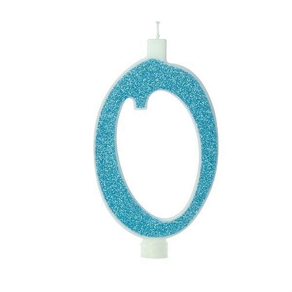 Vela Grande n° 0 Puro Glitter Azul