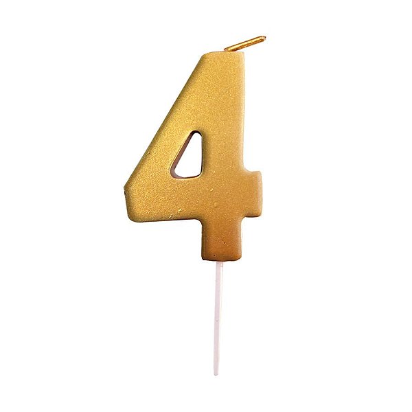Vela n° 4 Metalizado Ouro