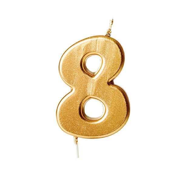 Vela n° 8 Metalizado Ouro