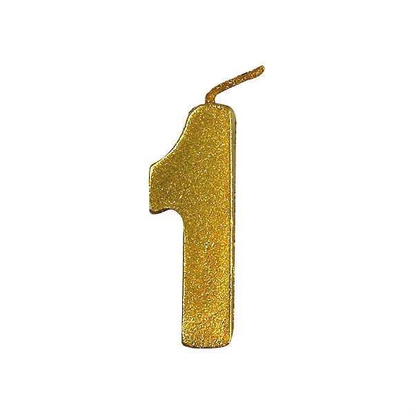 Vela Mini n° 1 Metalizado Ouro