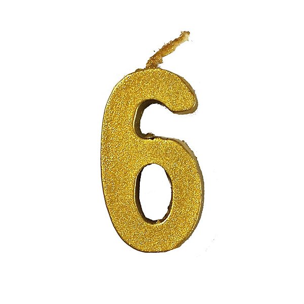 Vela Mini n° 6 Metalizado Ouro