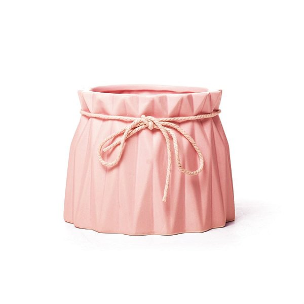 Vaso de Cerâmica Decorativo Sutileza Rosa 13x13x10