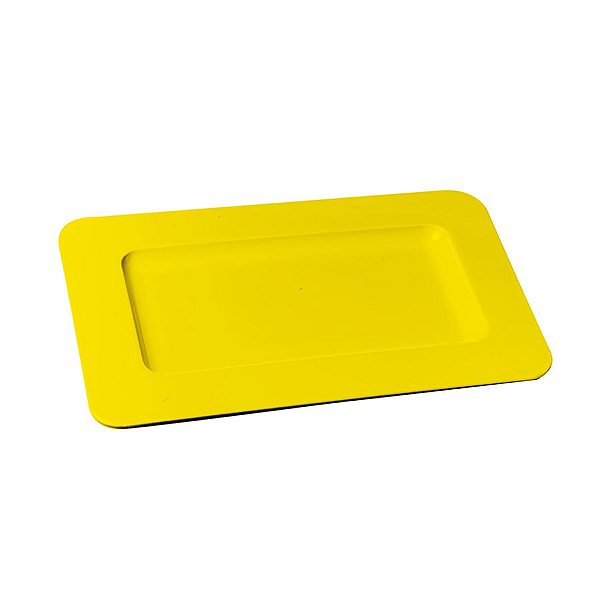 Bandeja Decorativa Double Face Amarelo 28x18x1